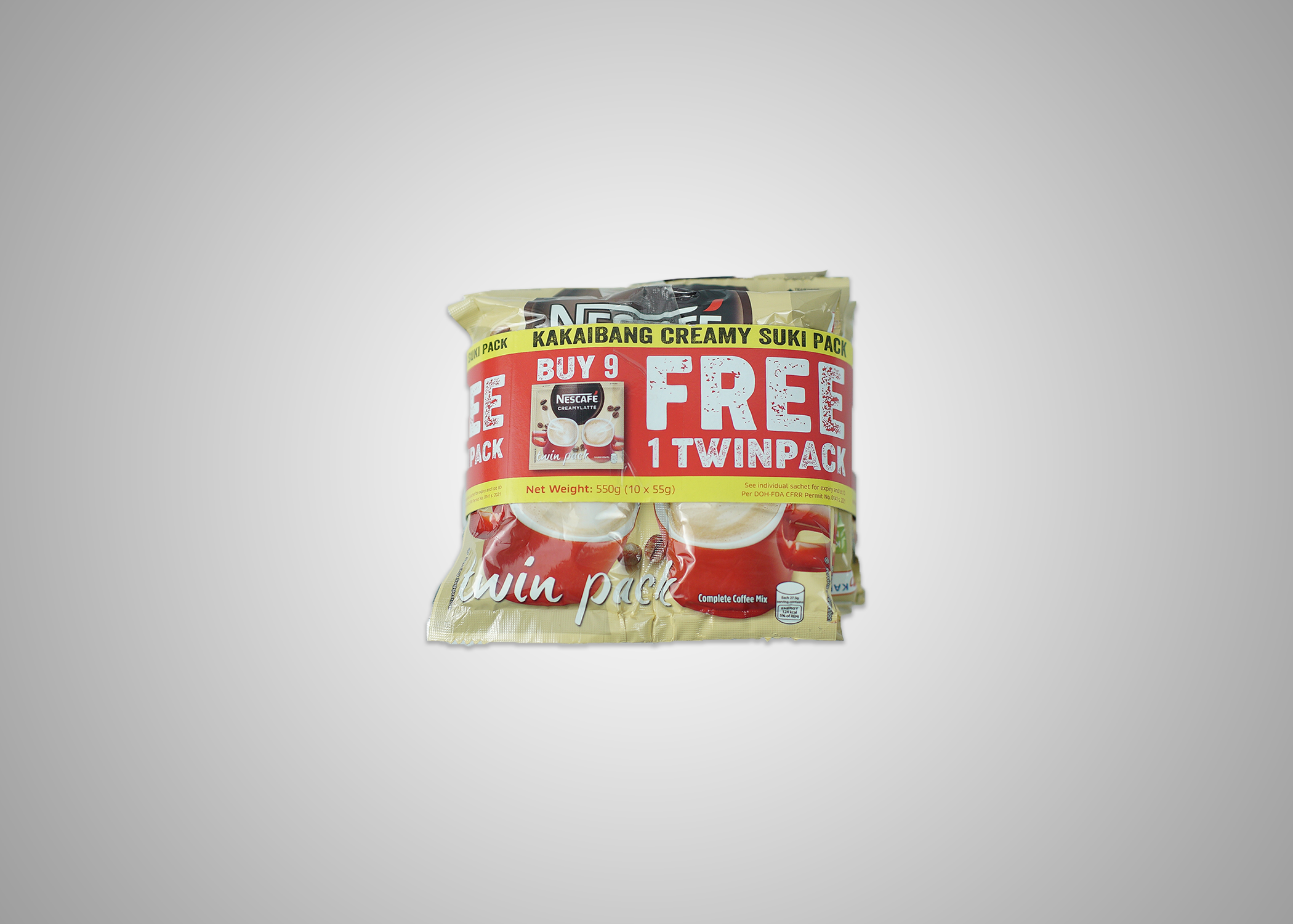 Picture of Nescafe 3N1 CreamyLatte Twin Pack 20x10x55g rp BUY9 FREE1 PACK