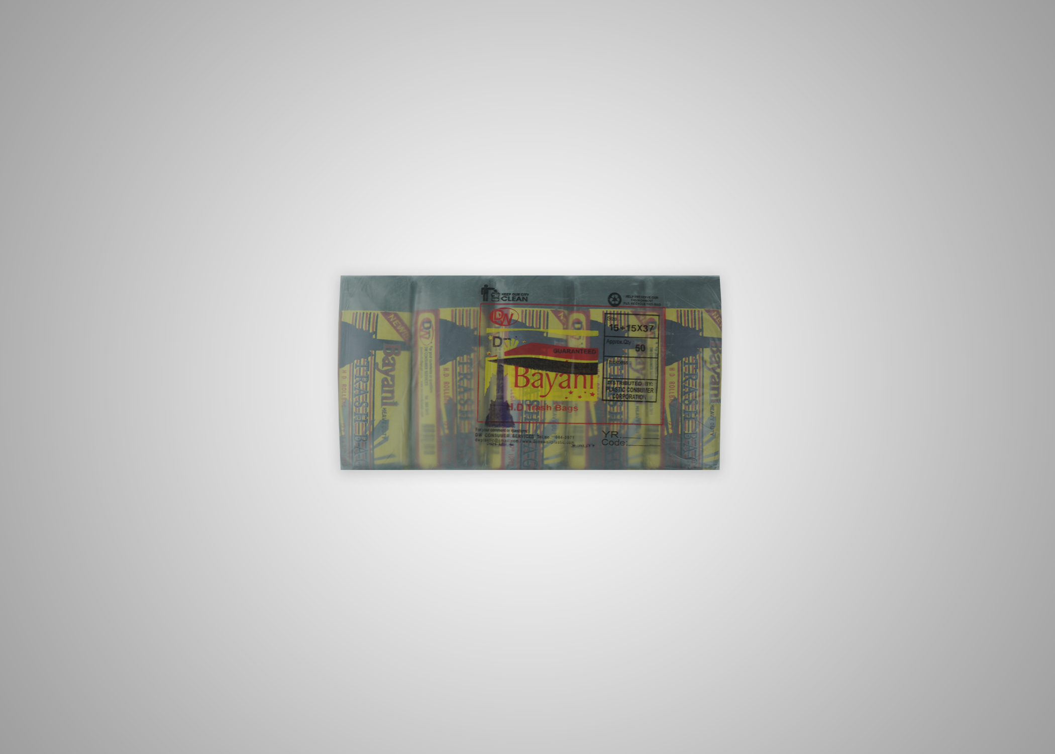 Picture of Bayani Trashbag XL 15x15x37 5rollx30rmpersck nrp ROLL