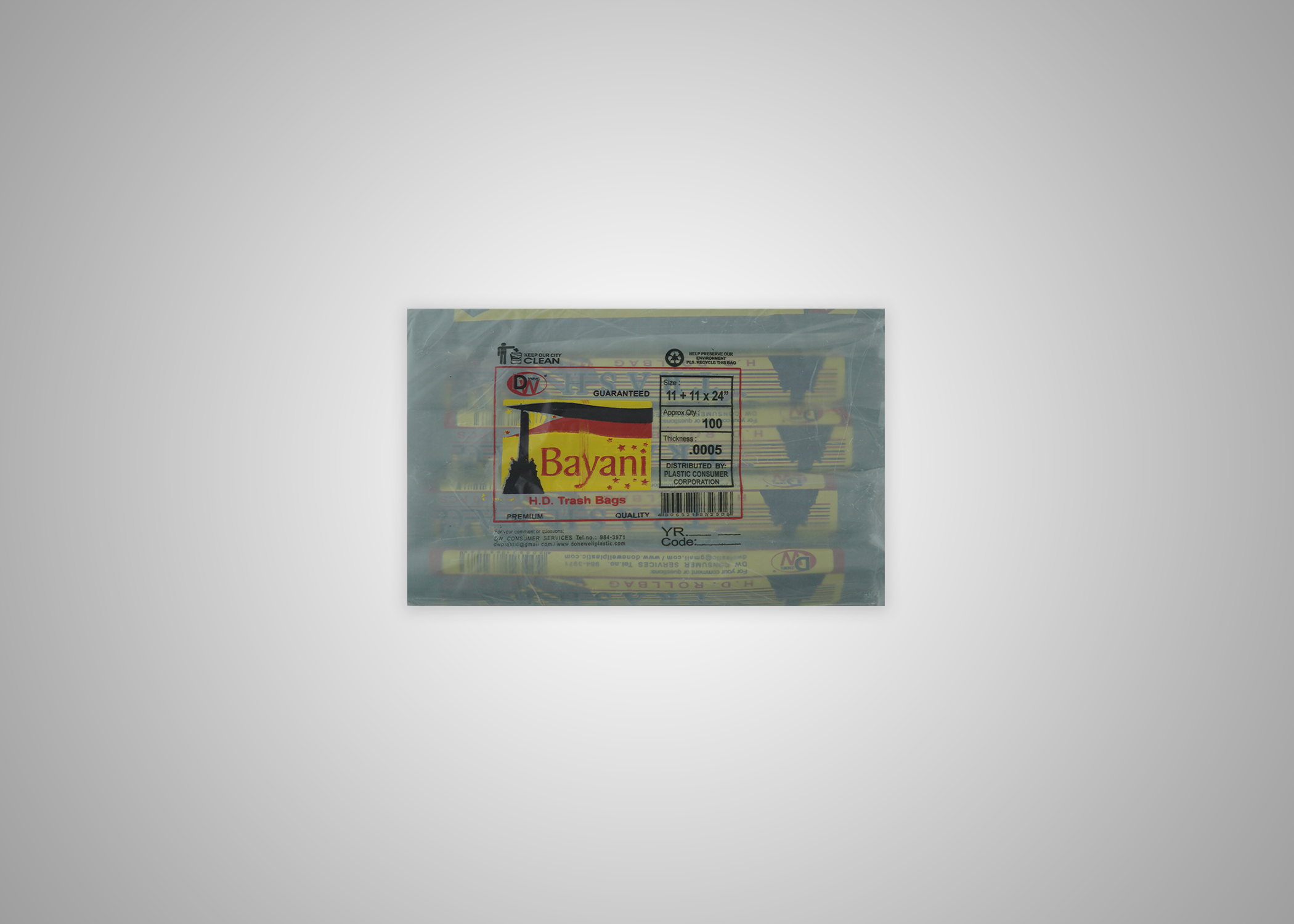Picture of Bayani Trashbag Med 11x11x24 5rollx30rmpersck nrp REAM