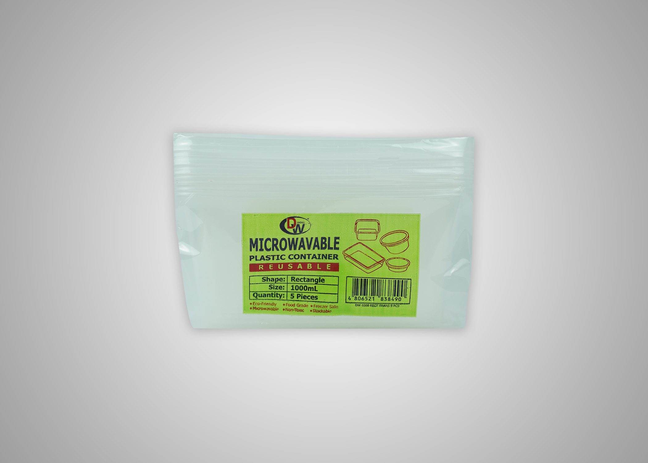 Picture of Dw Microwavable Rect 1000ml 5pcperpckx60pckpercs nrp