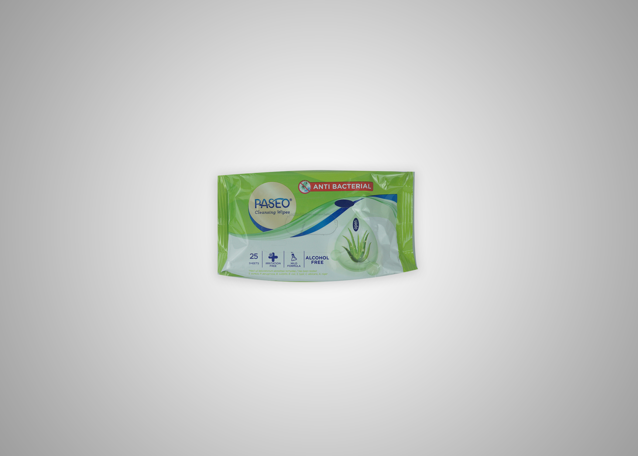 Picture of Paseo AntiBacterial Wet Tissue w AloeVera Extract 25s 1plyx36pck per cs PCS