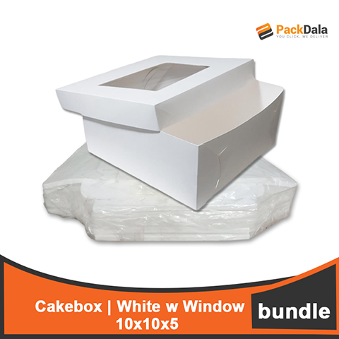 Picture of 10x10x5 Cakebox White w window 20pcsx5pcks nrp CASE