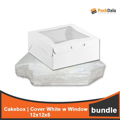 Picture of 12x12x5 Cakebox White w window 20pcsx5pcks nrp CASE