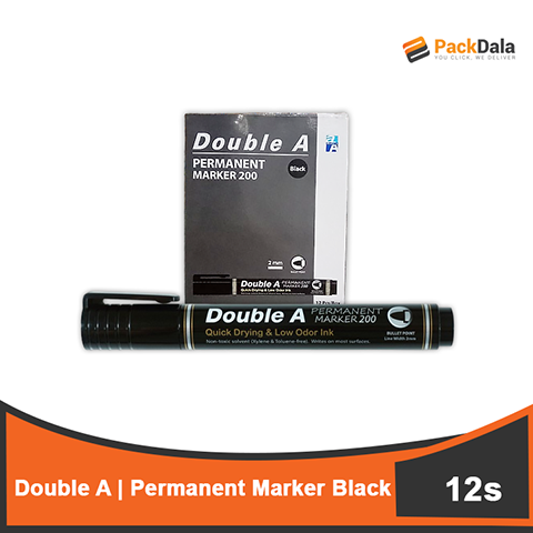 Picture of Double A Permanent Marker 200 Black Fine 2mm 12pcs per IB x 60doz per cs nrp DOZ