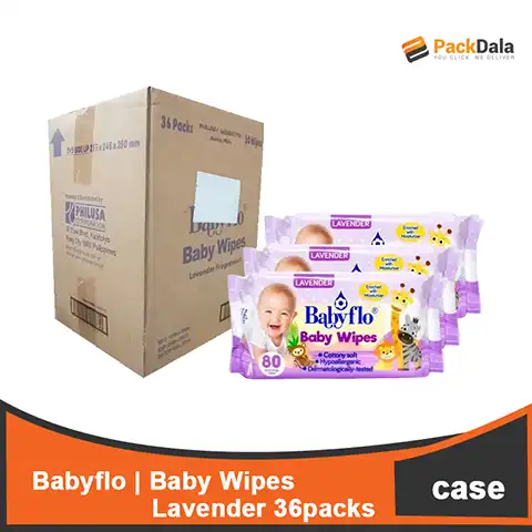 Picture of Babyflo Baby Wipes Lavender 36x30s  CASE