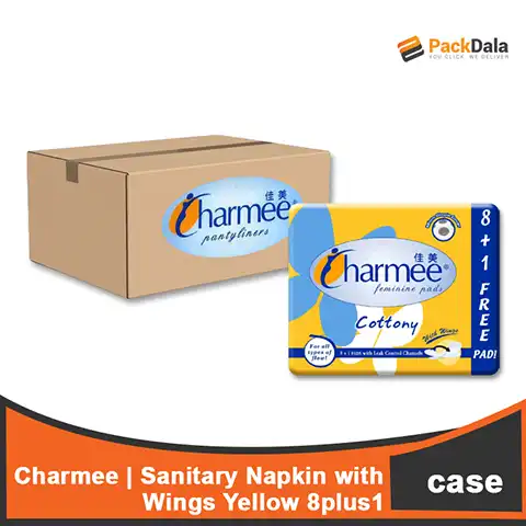 Picture of Charmee Sanitary Napkin with Wings Yellow 8sx36 CASE