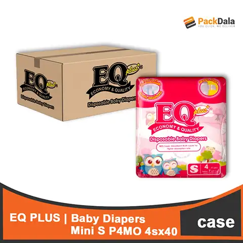 Picture of EQ Plus Baby Diapers Mini Pck S 4sx40 P4MO CASE