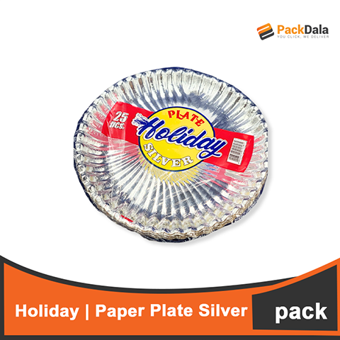 Picture of Holiday Paper Plate Silver 20pckx5bdlpersk nrp PACK