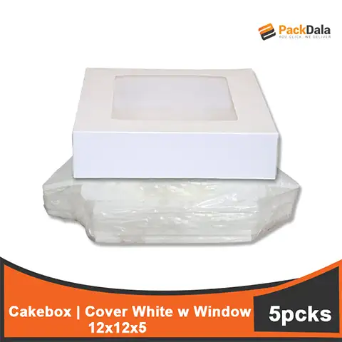 Picture of 12x12x5 Cakebox Cover White w window 20pcsx5pcks nrp BDL