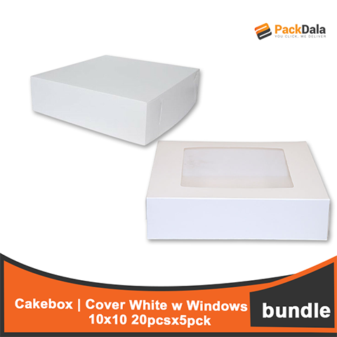 Picture of 10x10 Cakebox Cover White w window 20pcsx5pcks nrp BDL