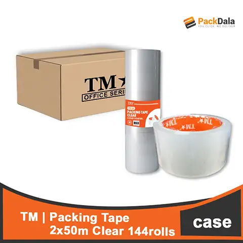 Picture of TM Packing Tape 2x50m Clear 144rollspercase PTC50 CASE