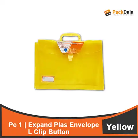Picture of PE 1 Expand Plas Envelope L Yellow Clip Button 50pcspercs nrp PCS
