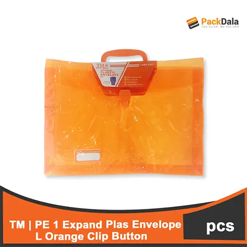 Picture of PE 1 Expand Plas Envelope L Orange Clip Button 100pcspercs nrp PCS