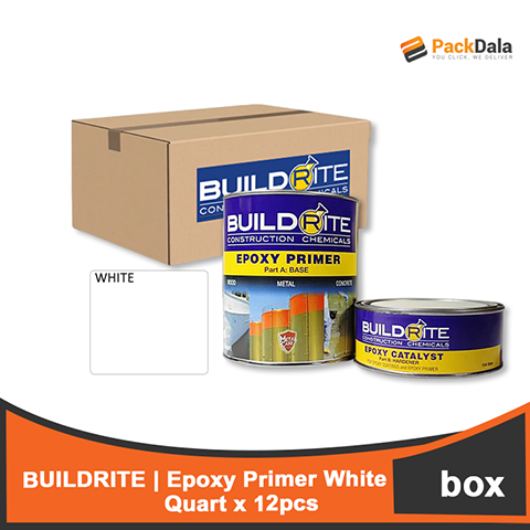 Picture of BUILDRITE Epoxy Primer White Quart x 12pcs with Part B epoxy catalyst rp BOX