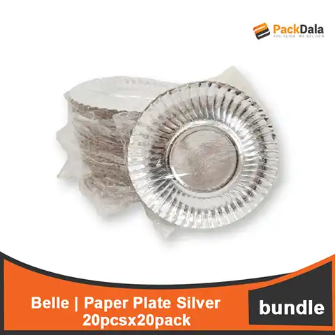 Picture of Belle Paper Plate Silver 7bdl per sack 20pcsx20pack nrp