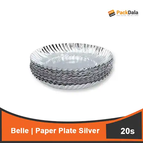 Picture of Belle Paper Plate Silver 7bdl per sack 20pcsx20pack nrp PACK