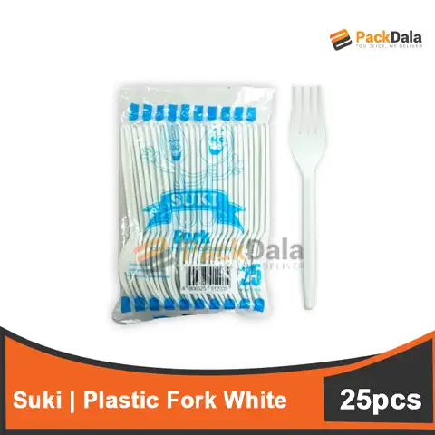 Picture of Suki or Gilas Plastic Fork White 25pcs x 100pckprcs nrp PACK