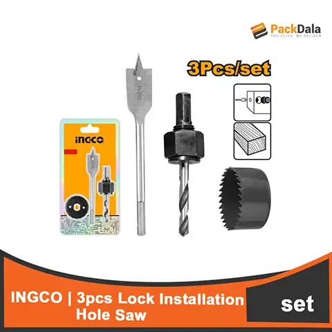 Picture of INGCO 3pcs Lock Installation Hole Saw Set AKHS302