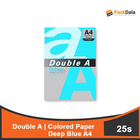Picture of Double A Colored Paper A4 Deep Blue  25sheetsx100pckprcs nrp PACK