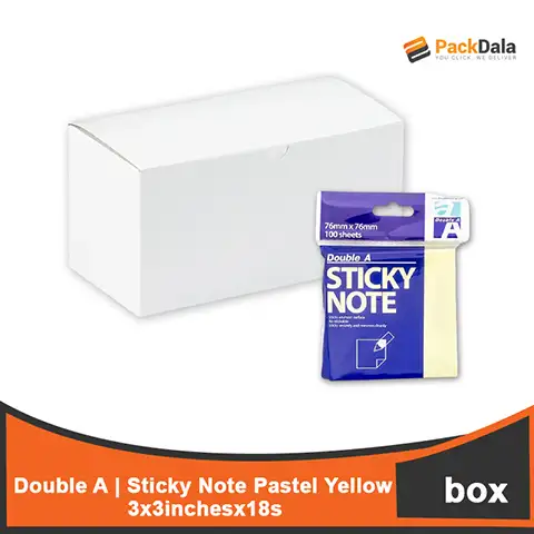Picture of Double A Sticky Note Pastel Yellow 3x3inches 12pcsprbox x 18boxprcs nrp