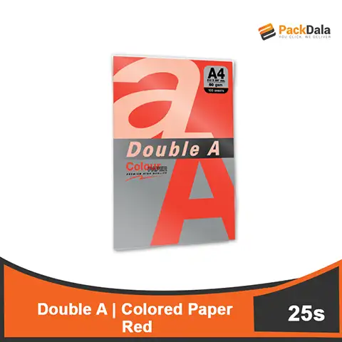 Picture of Double A Colored Paper A4 Red 25sheetsx100pckprcs nrp PACK