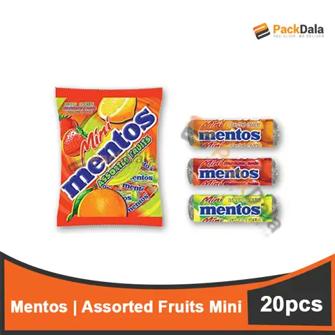Picture of Mini Mentos Assorted Fruit 20rollx24pck per cs rp PACK