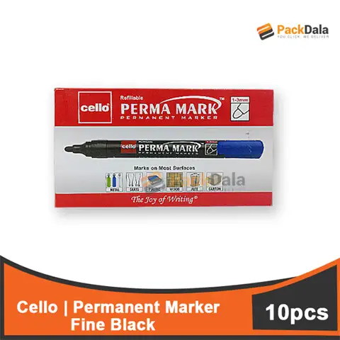 Picture of Marker Pen Cello Perma Mark Permanent Ref Fine Black 400pcsxcase